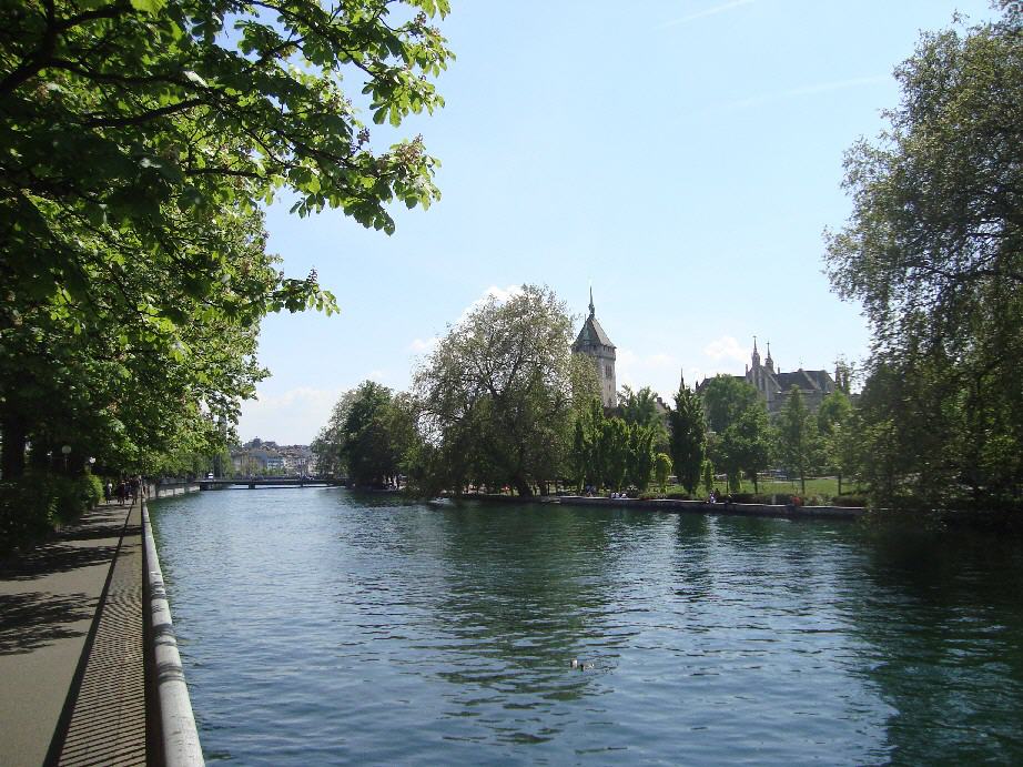 Limmat River with Platzspitz